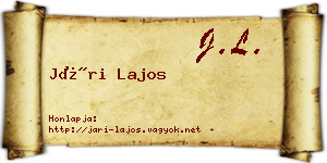 Jári Lajos névjegykártya