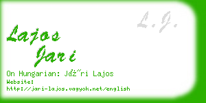 lajos jari business card